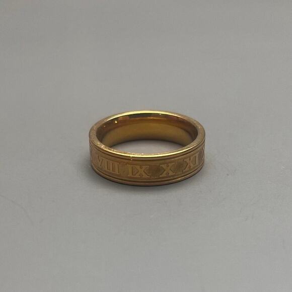 y2k 2000s vintage style roman numerals gold ring - Picture 6 of 8